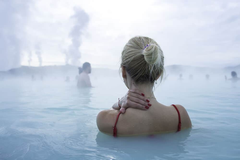 Relax in a warm geothermal tub
