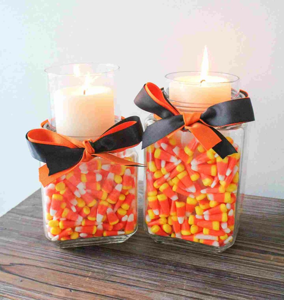 Candy Corn Candle Holders