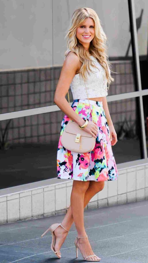 Crop Top with Floral Skirt